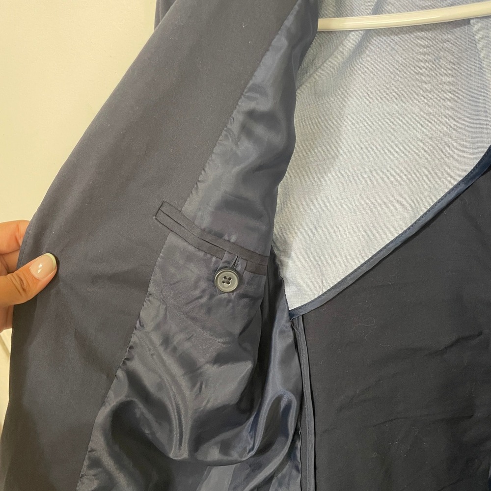 Crewcuts J.Crew Boys Thompson Blazer Navy Blue Cotton Suit Jacket Size 12 - Picture 6 of 9